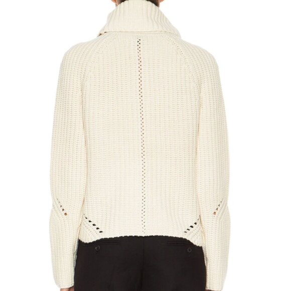 RAG & BONE CeCe Funnel Neck 100% Wool Pullover Ivory Beige Cream M $549 - Picture 5 of 13